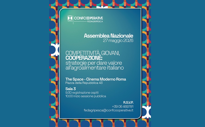 Confcooperative, il 27 maggio a Roma assemblea nazionale di Fedagripesca